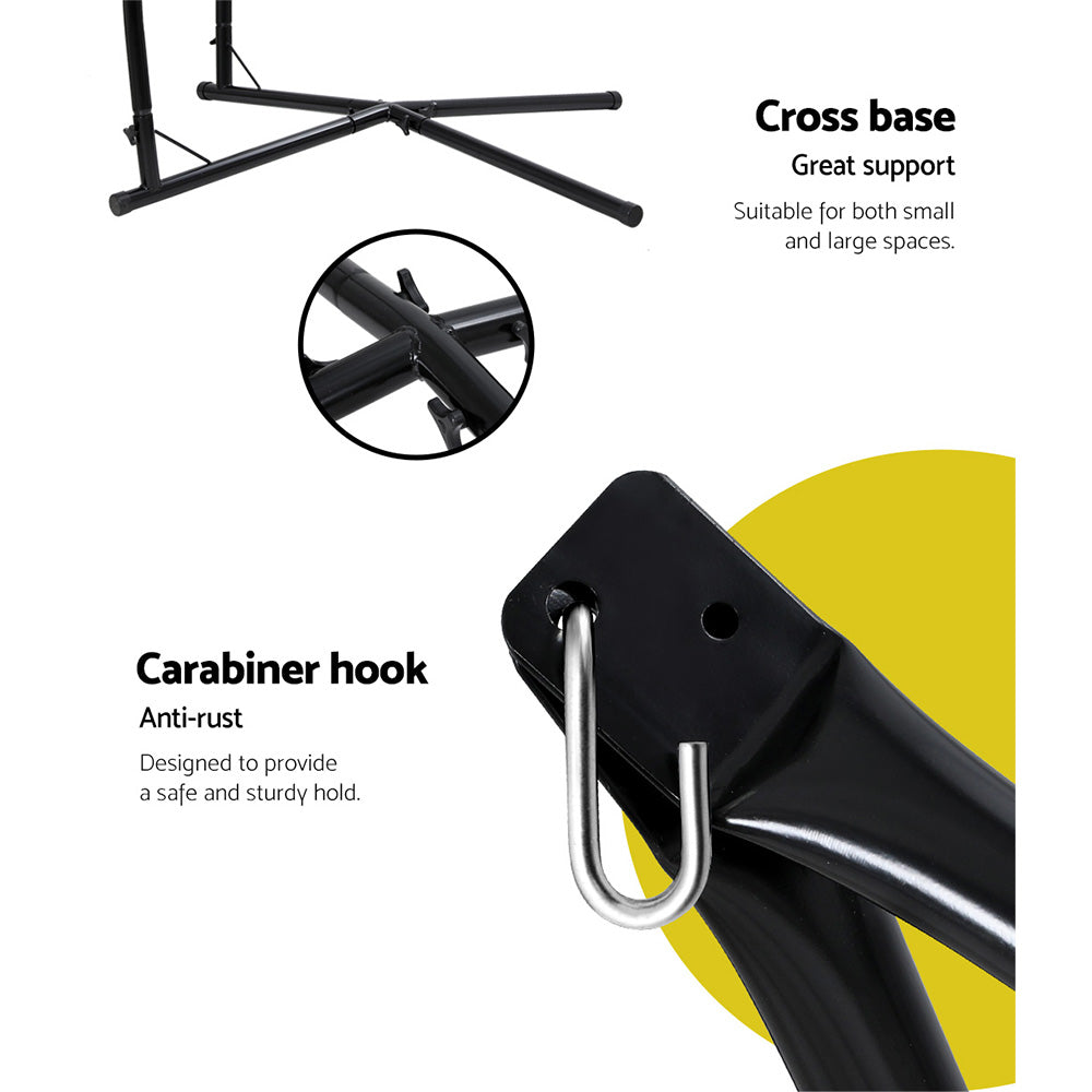 Marlook Hammock Chair Outdoor Camping Hanging with Steel Stand Rainbow