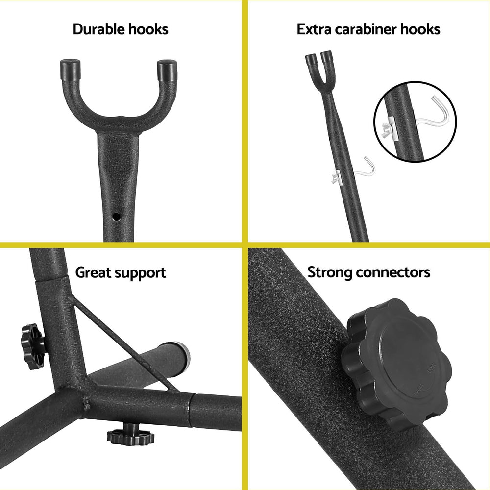 Marlook Hammock Chair Outdoor Camping Hanging with Stand Grey