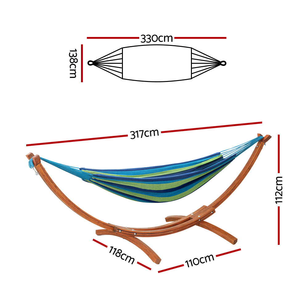 Marlook Hammock Bed Outdoor Camping Timber Hammock Wooden Stand