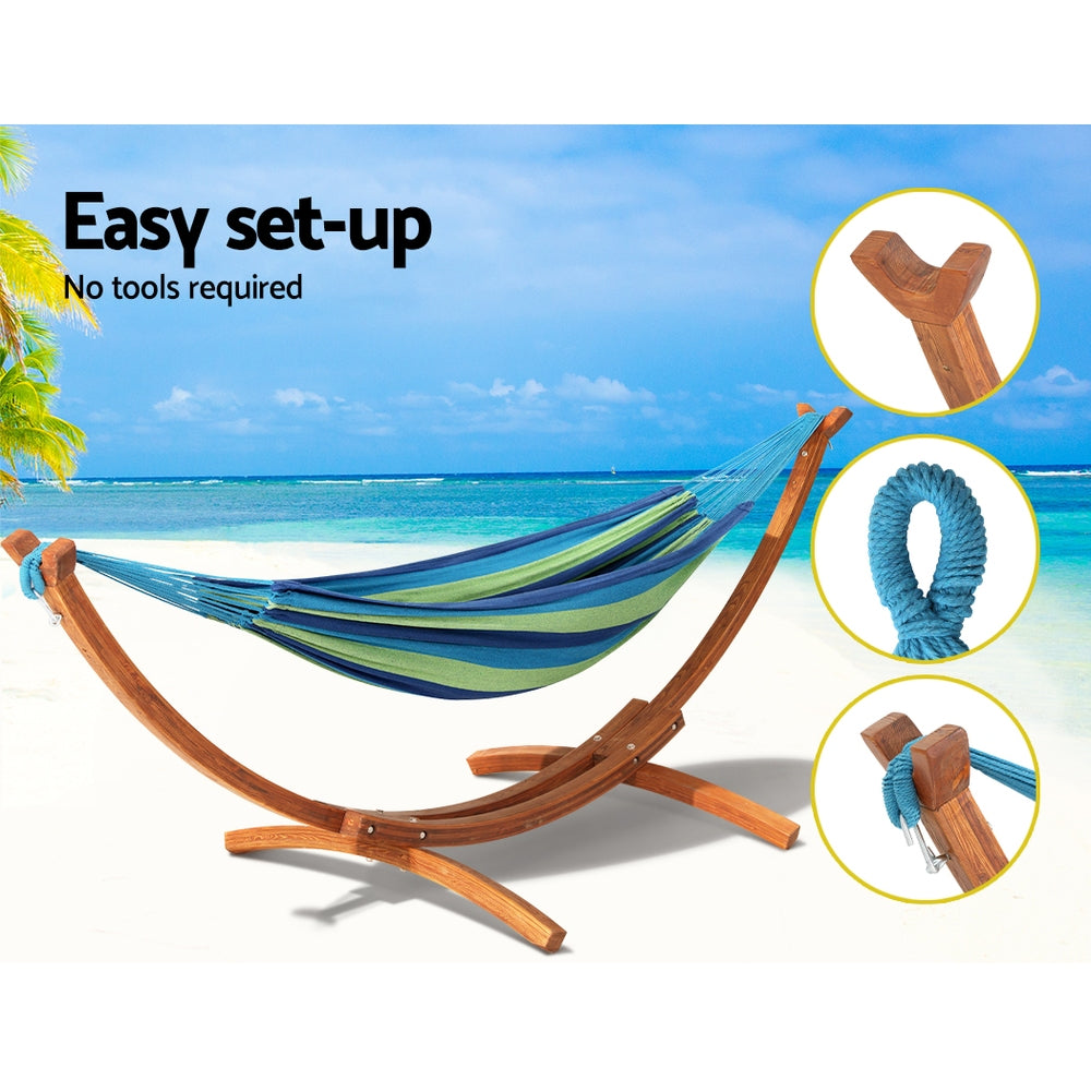 Marlook Hammock Bed Outdoor Camping Timber Hammock Wooden Stand