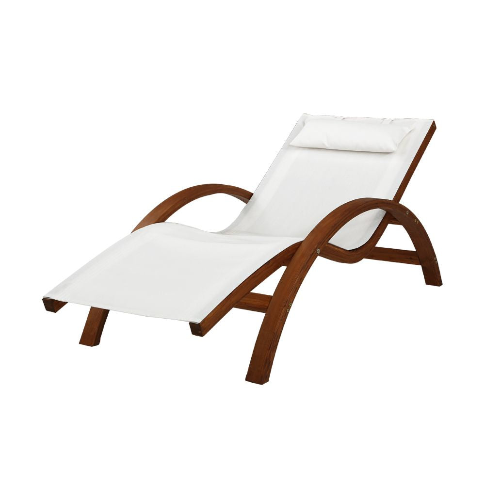 Marlook Sun Lounge Outdoor Furniture Timber Armchair Wooden Stand
