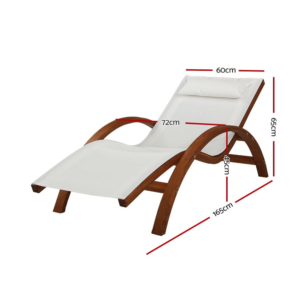 Marlook Sun Lounge Outdoor Furniture Timber Armchair Wooden Stand