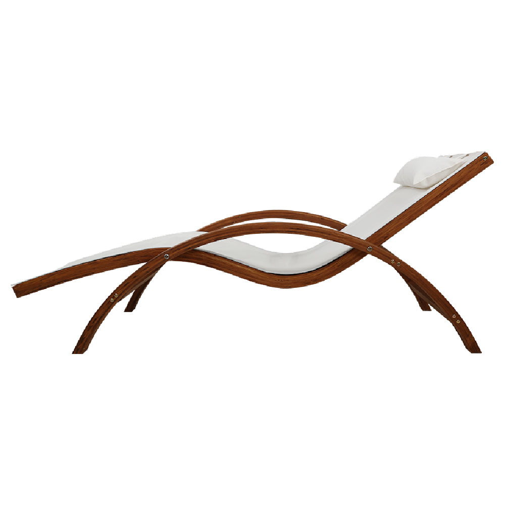 Marlook Sun Lounge Outdoor Furniture Timber Armchair Wooden Stand