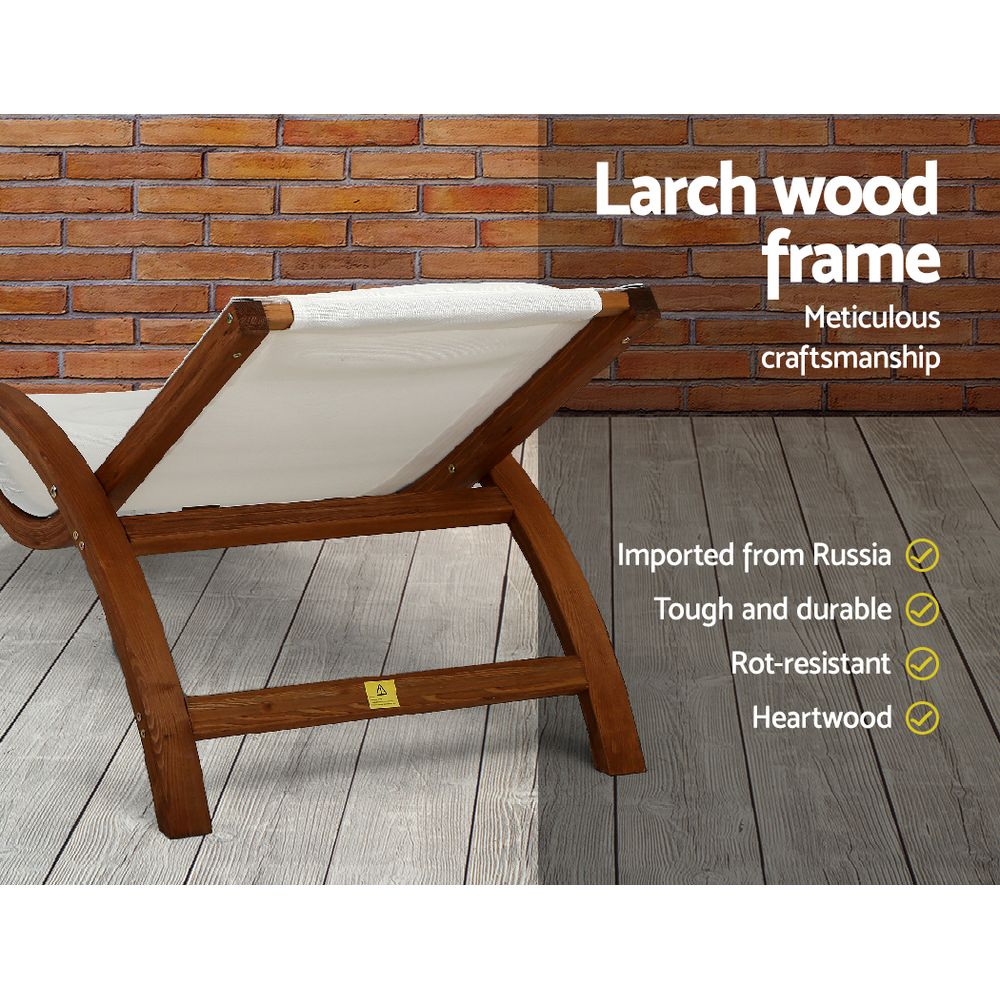 Marlook Sun Lounge Outdoor Furniture Timber Armchair Wooden Stand