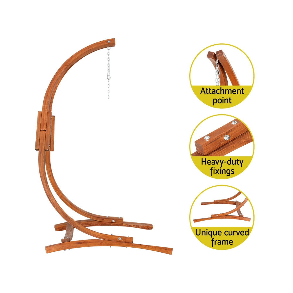 Marlook Hammock Chair Timber Outdoor Furniture Camping with Stand White