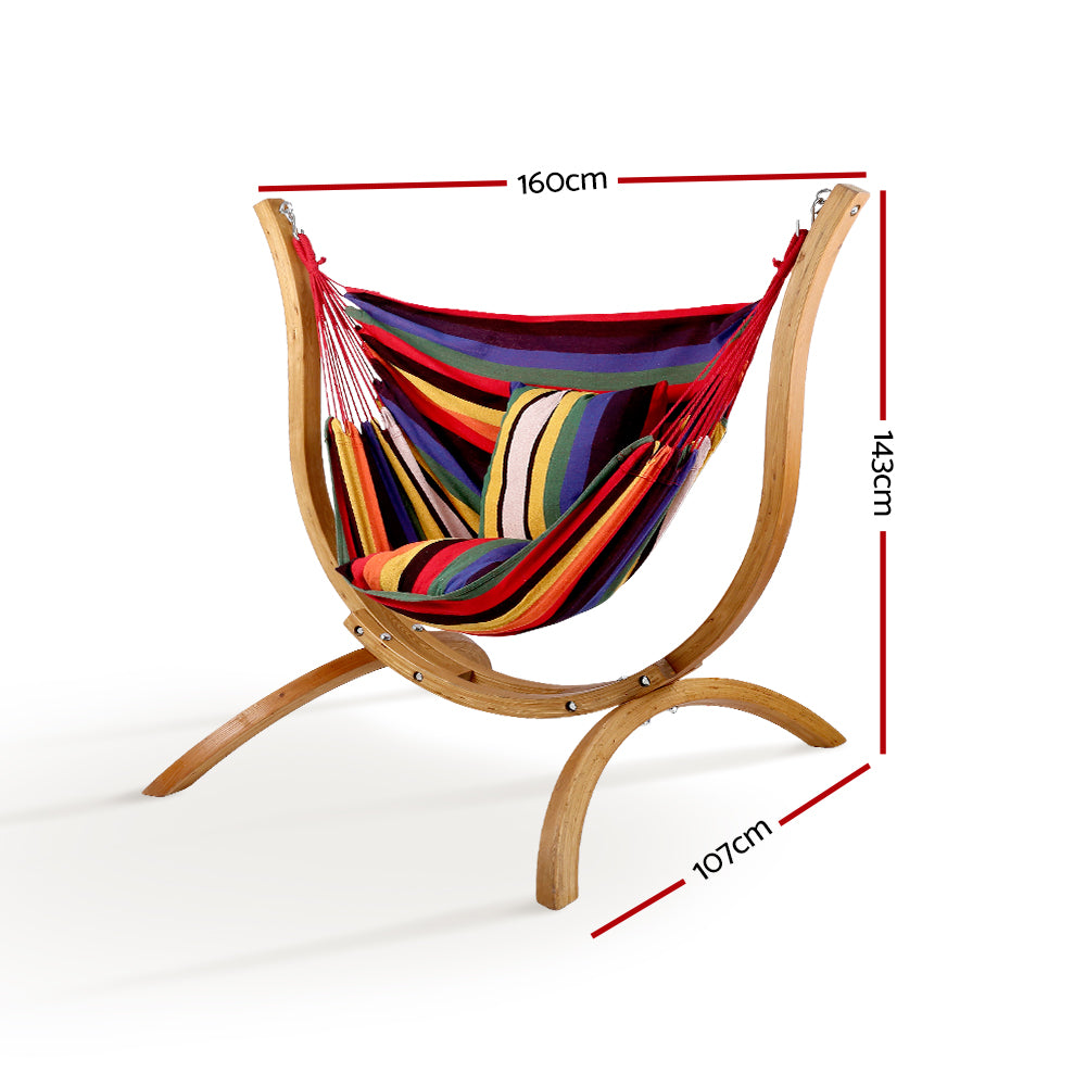 Marlook Hammock Chair Timber Outdoor Furniture Camping with Wooden Stand