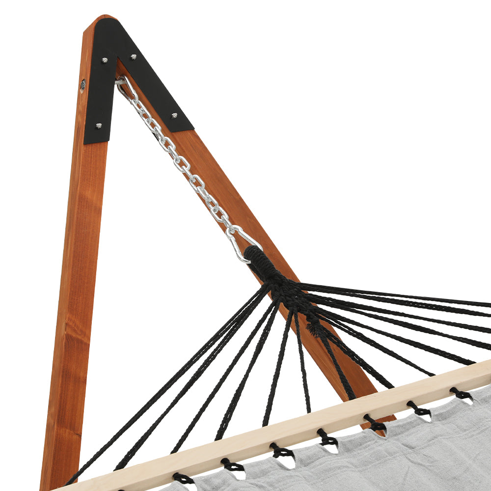 Marlook Hammock Bed Outdoor Camping Timber Hammock with Stand Grey