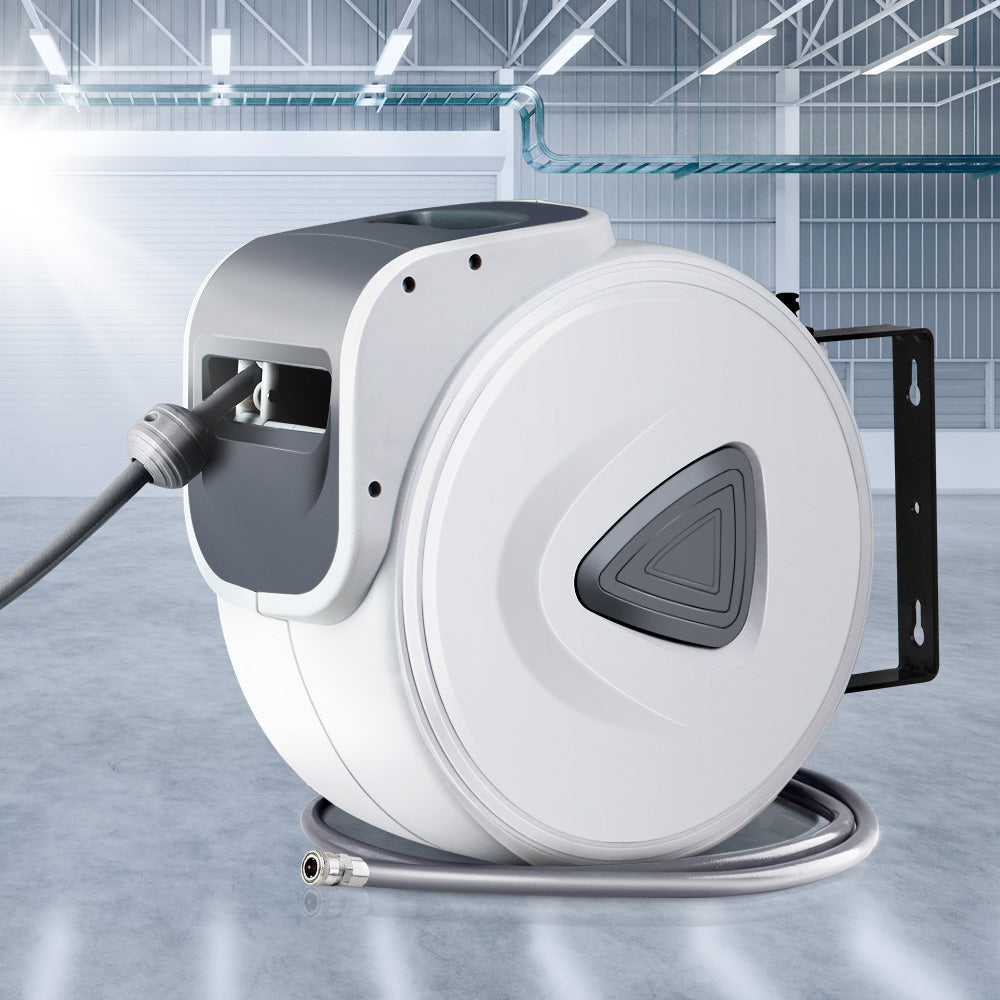 Marlook Air Hose Reel 20m Retractable Rewind Swivel Wall Mount Compressor Garage