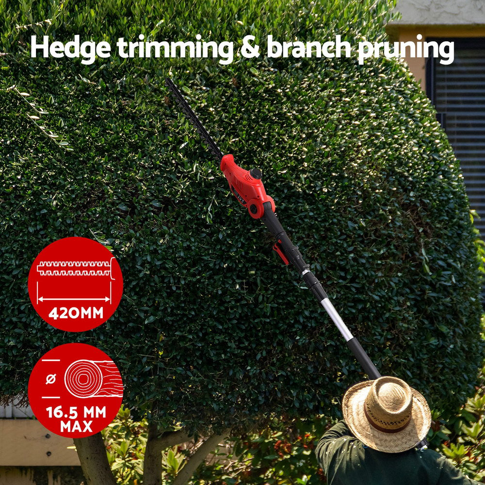 Marlook Cordless Pole Hedge Trimmer Garden Pruner Electric Cutter