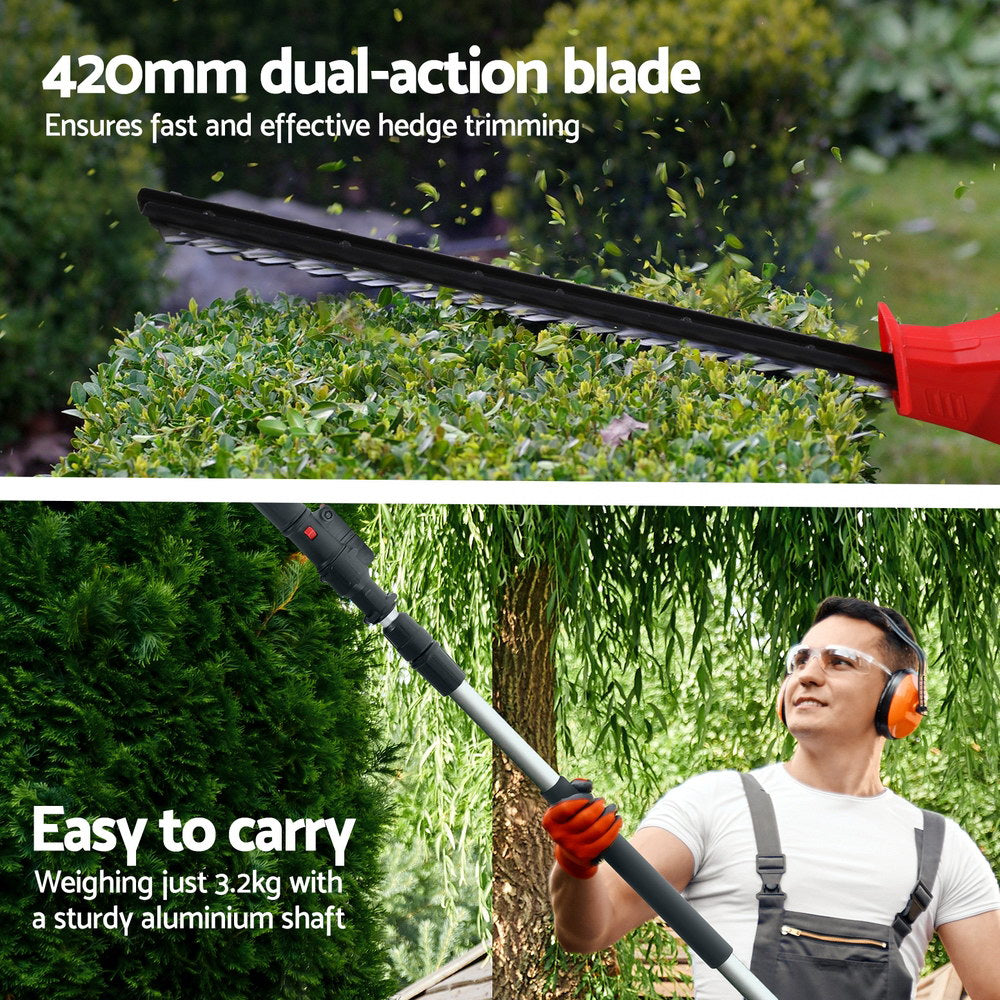 Marlook Cordless Pole Hedge Trimmer Garden Pruner Electric Cutter
