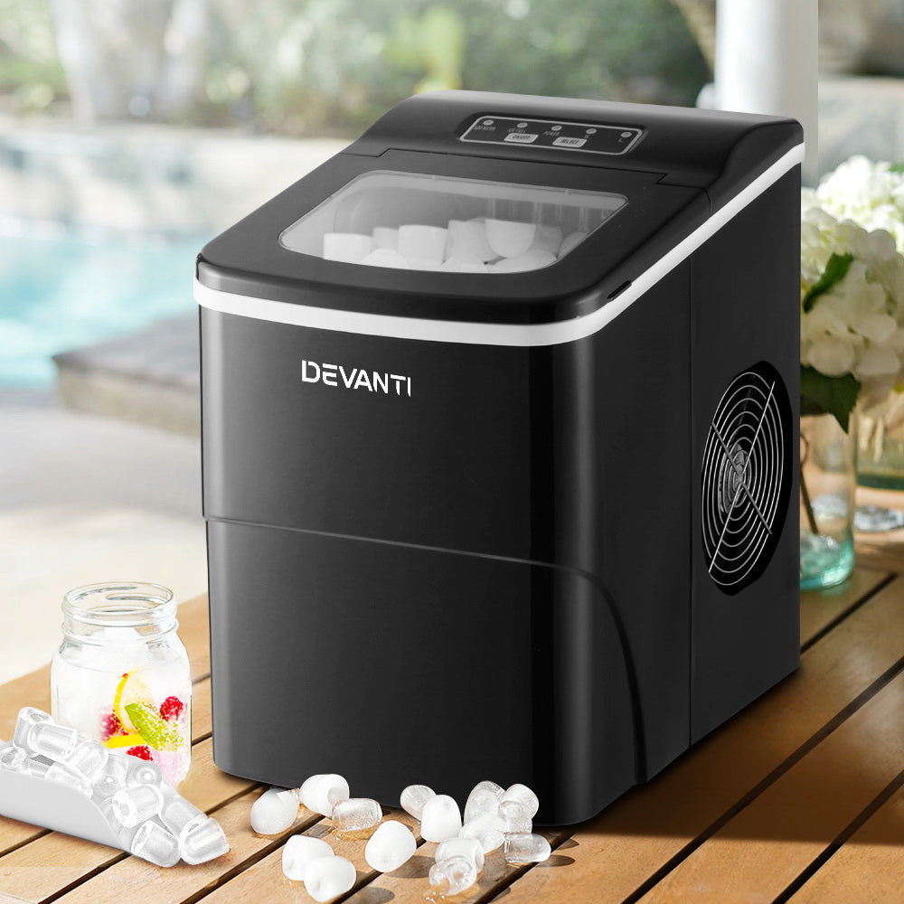 Marlook Portable Ice Cube Maker Machine 2L Home Bar Benchtop Easy Quick Black