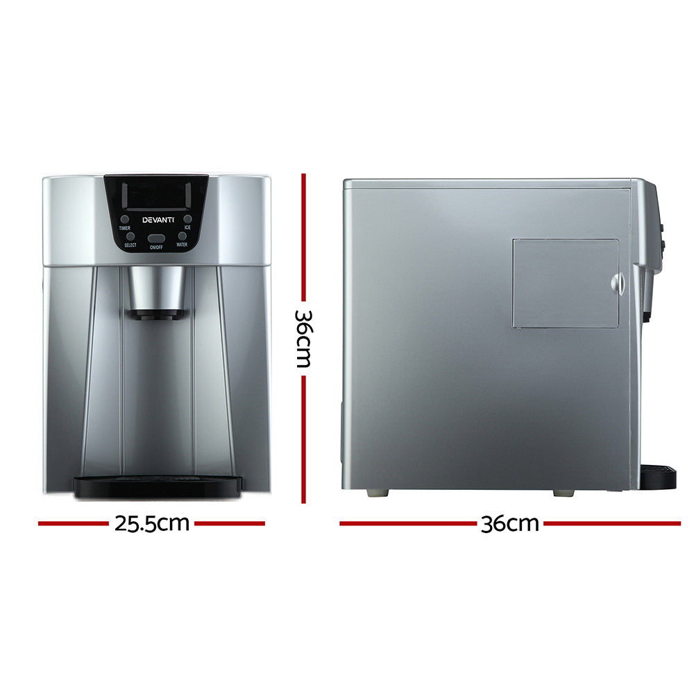 Marlook 2L Portable Ice Cuber Maker & Water Dispenser - Silver