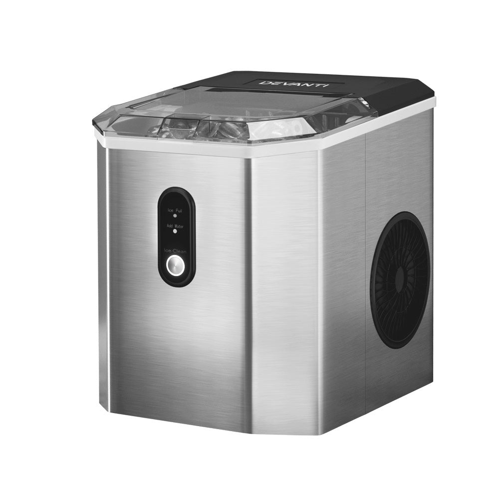 Marlook Portable Ice Maker Machine Ice Cube 12kg Bar Countertop Stainless Steel