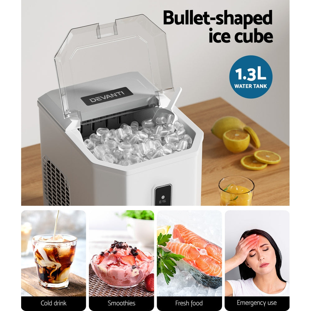 Marlook 12kg Ice Maker Machine Portable Ice Cube Tray Bar Countertop 2L Black