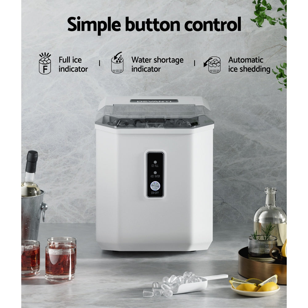 Marlook 12kg Ice Maker Machine Portable Ice Cube Tray Bar Countertop 2L Black