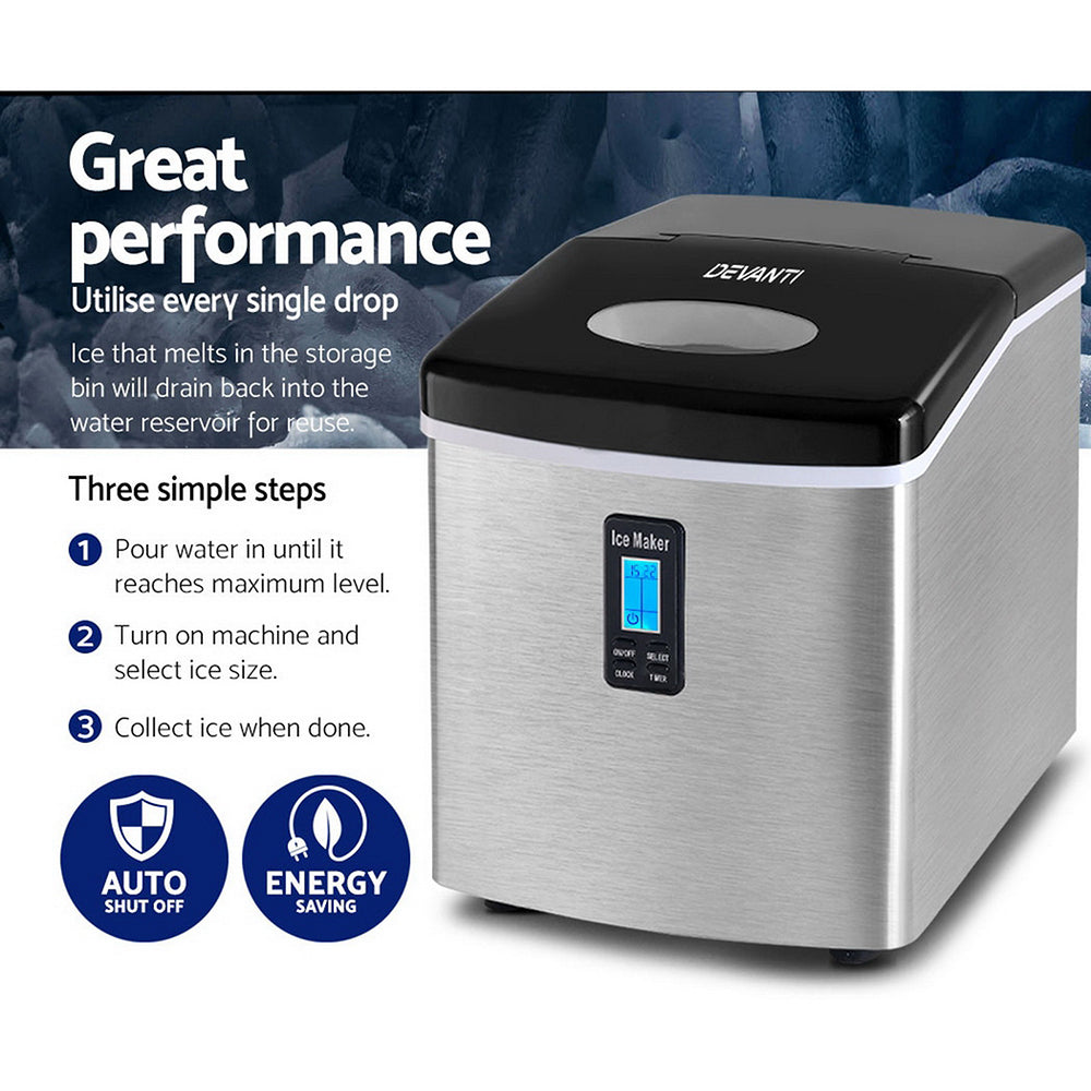 Marlook 3.2L Stainless Steel Portable Ice Cube Maker