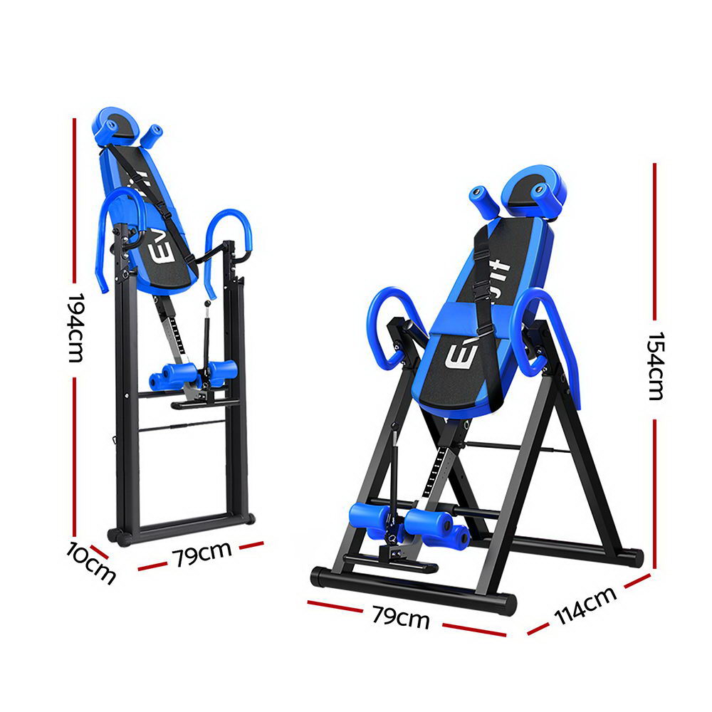 Marlook Inversion Table Gravity Exercise Inverter Back Stretcher Home Gym Blue
