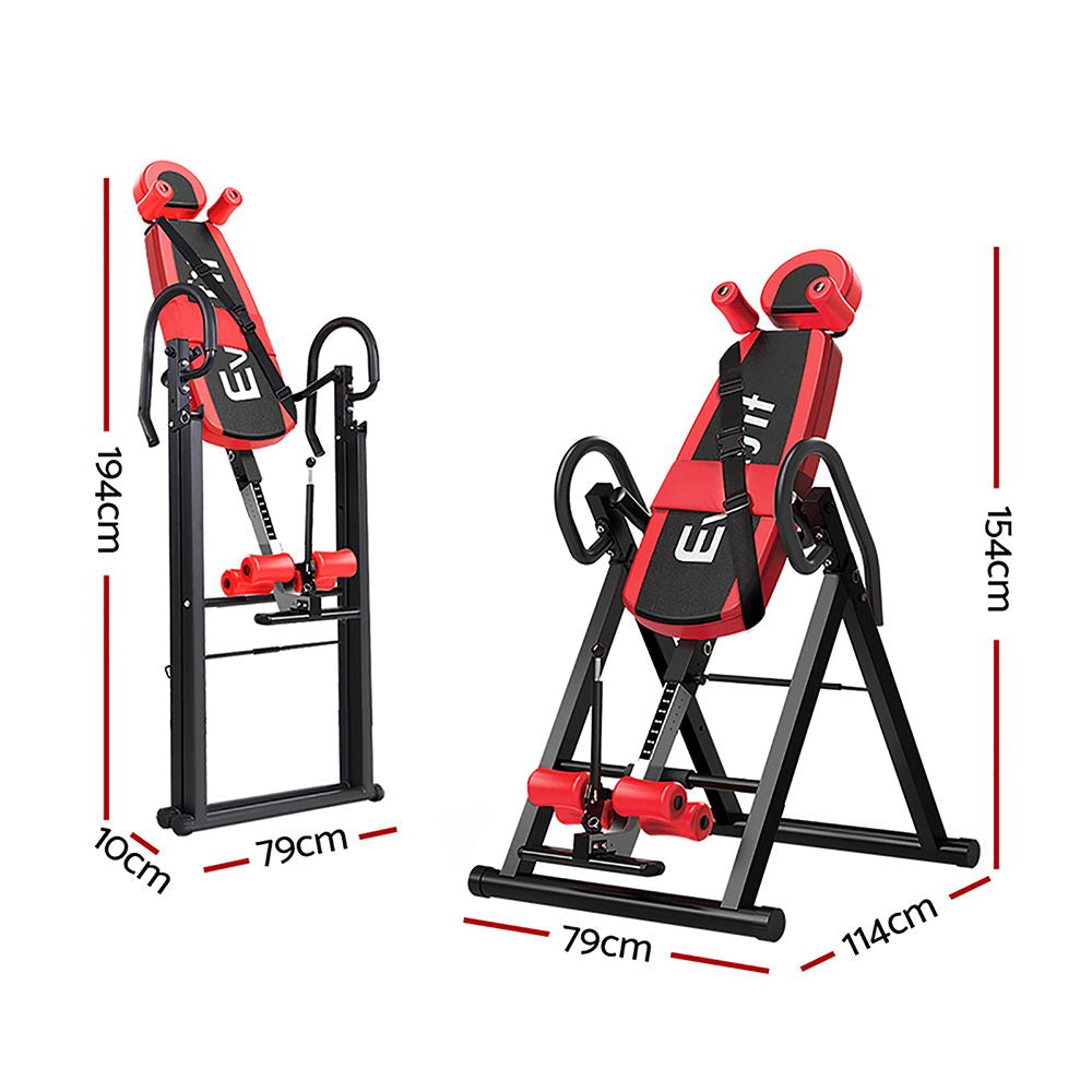 Marlook Inversion Table Gravity Exercise Inverter Back Stretcher Home Gym Red