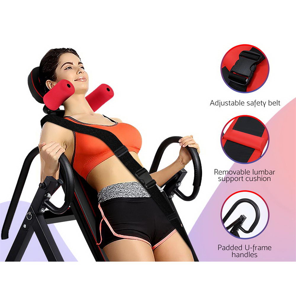 Marlook Inversion Table Gravity Exercise Inverter Back Stretcher Home Gym Black