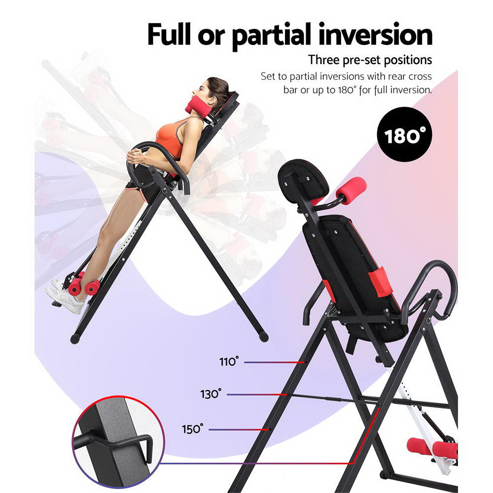 Marlook Inversion Table Gravity Exercise Inverter Back Stretcher Home Gym Black