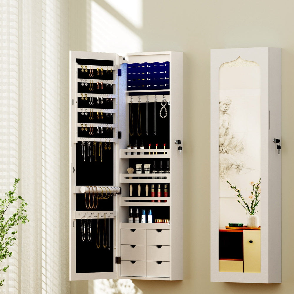 Marlook Jewellery Cabinet LED Mirror Lockable