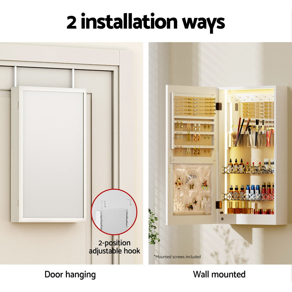 Marlook Jewellery Cabinet Mirror Door Wall Mount