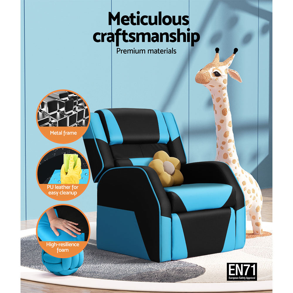 Marlook Kids Recliner Chair PU Leather Gaming Sofa Lounge Couch Children Armchair