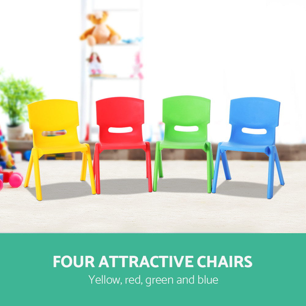 Marlook Kids Chairs Set Plastic Set of 4 Activity Study Chair 50KG