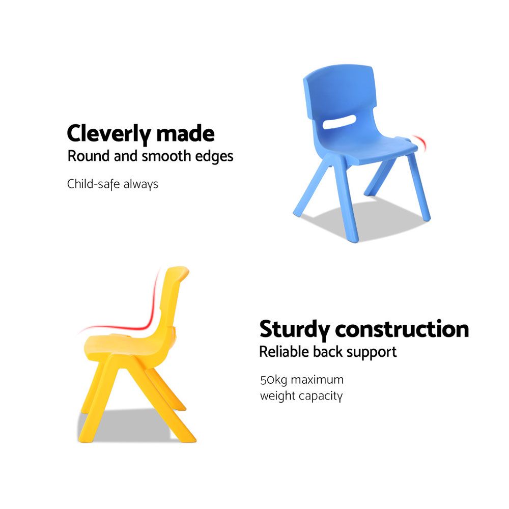 Marlook 5PCS Kids Table and Chairs Set Children Study Desk Furniture Plastic 4 Chairs