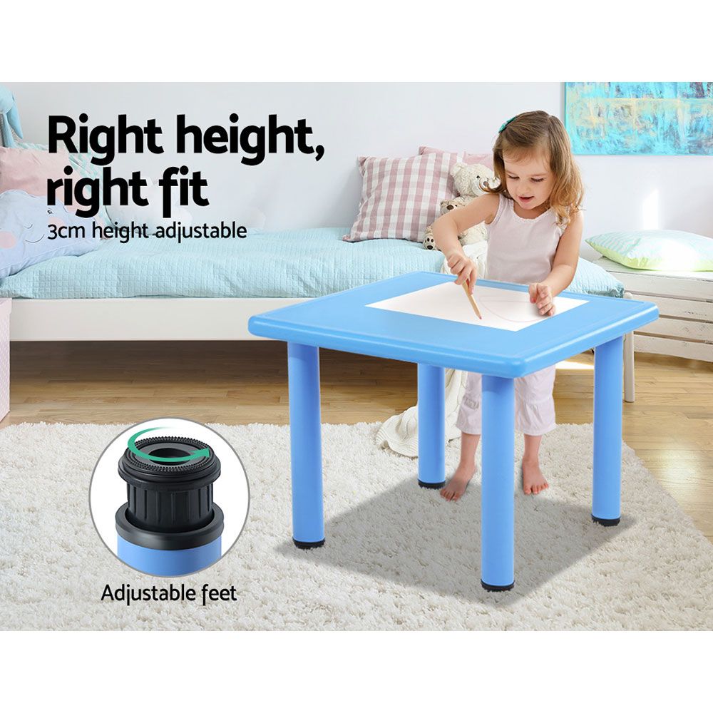 Marlook 5PCS Kids Table and Chairs Set Children Study Desk Furniture Plastic 4 Chairs