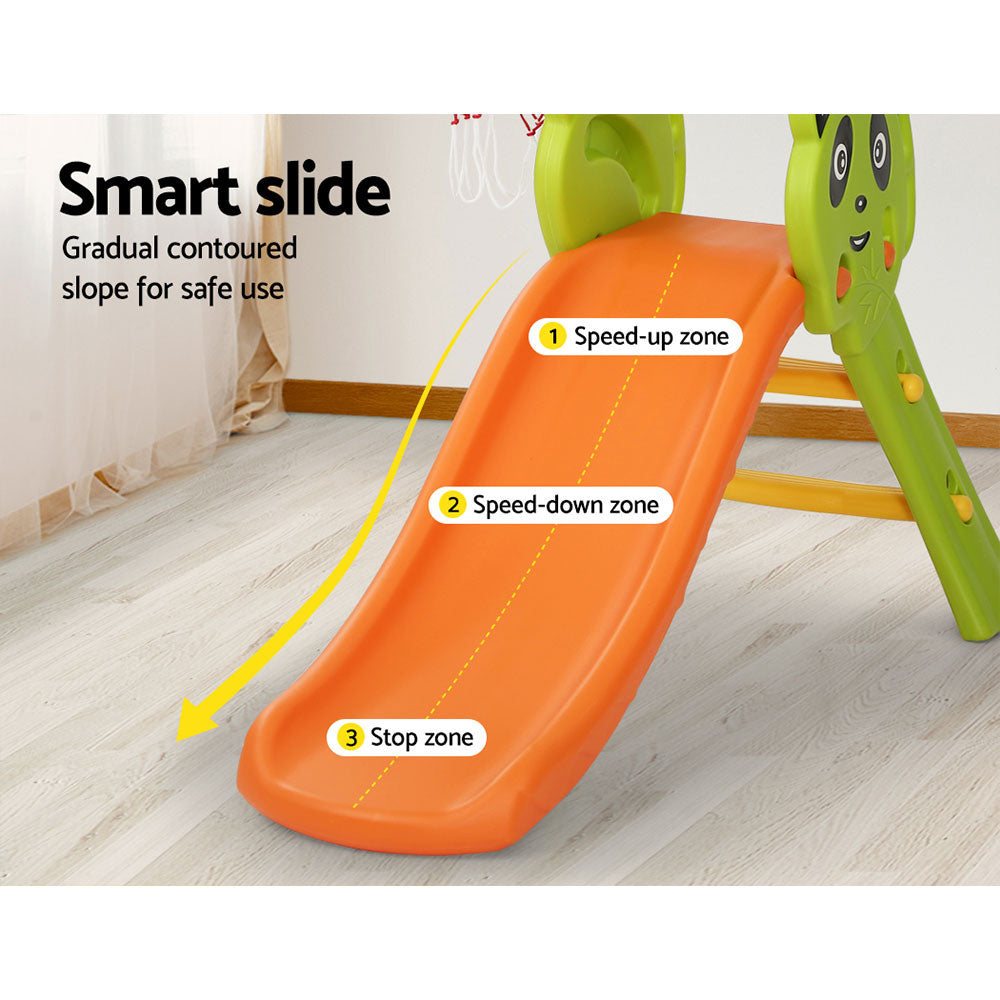 Marlook Kids Slide Set Basketball Hoop Indoor Outdoor Playground Toys 100cm Orange