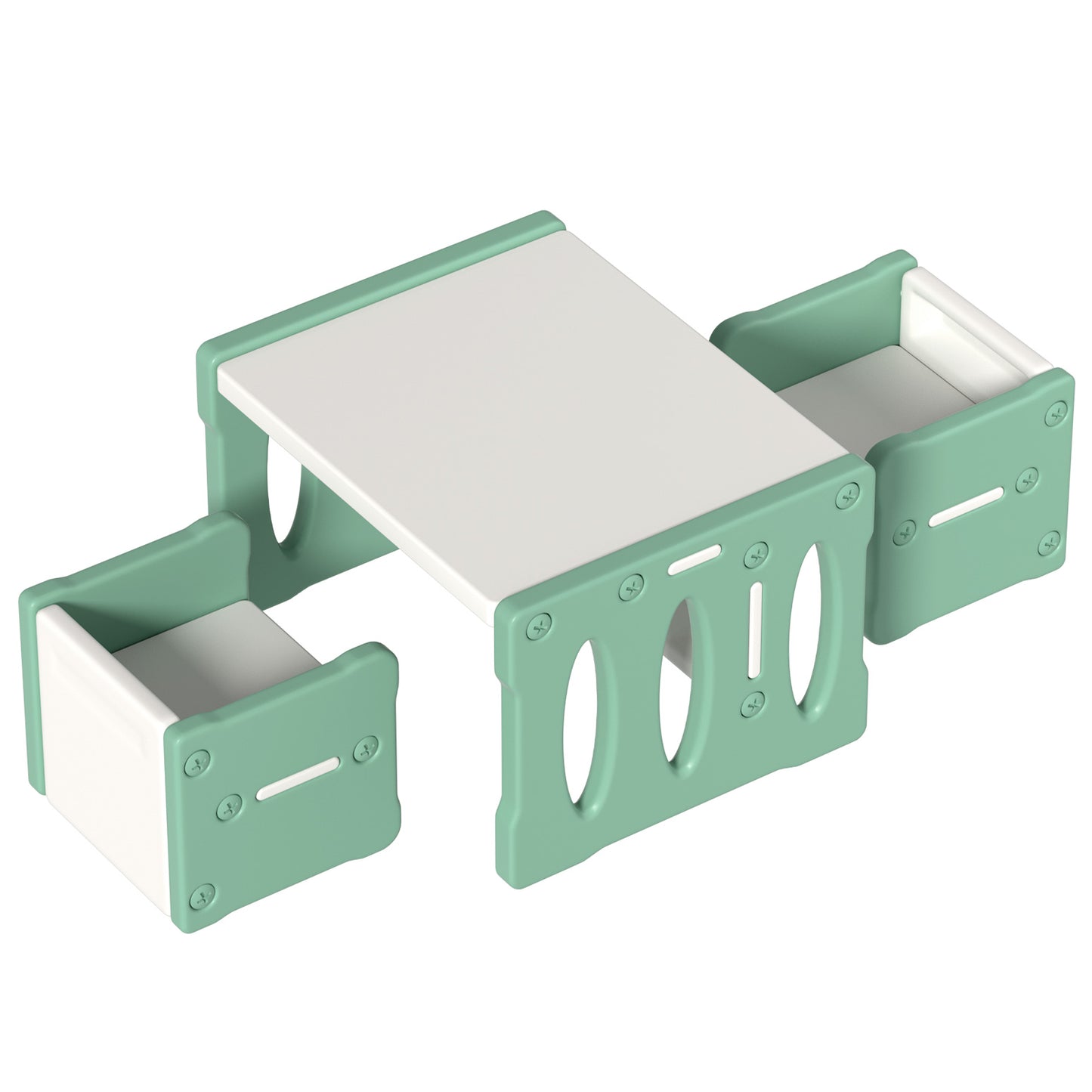 Marlook 3PCS Kids Table and Chairs Set HDPE