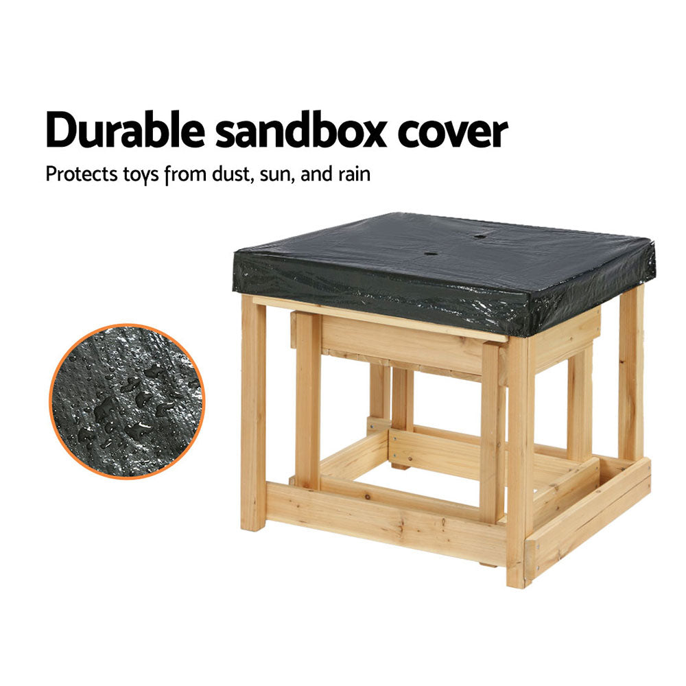 Marlook Kids Sandpit Wooden Sandbox Sand Pit Water Table Outdoor Toys 101cm