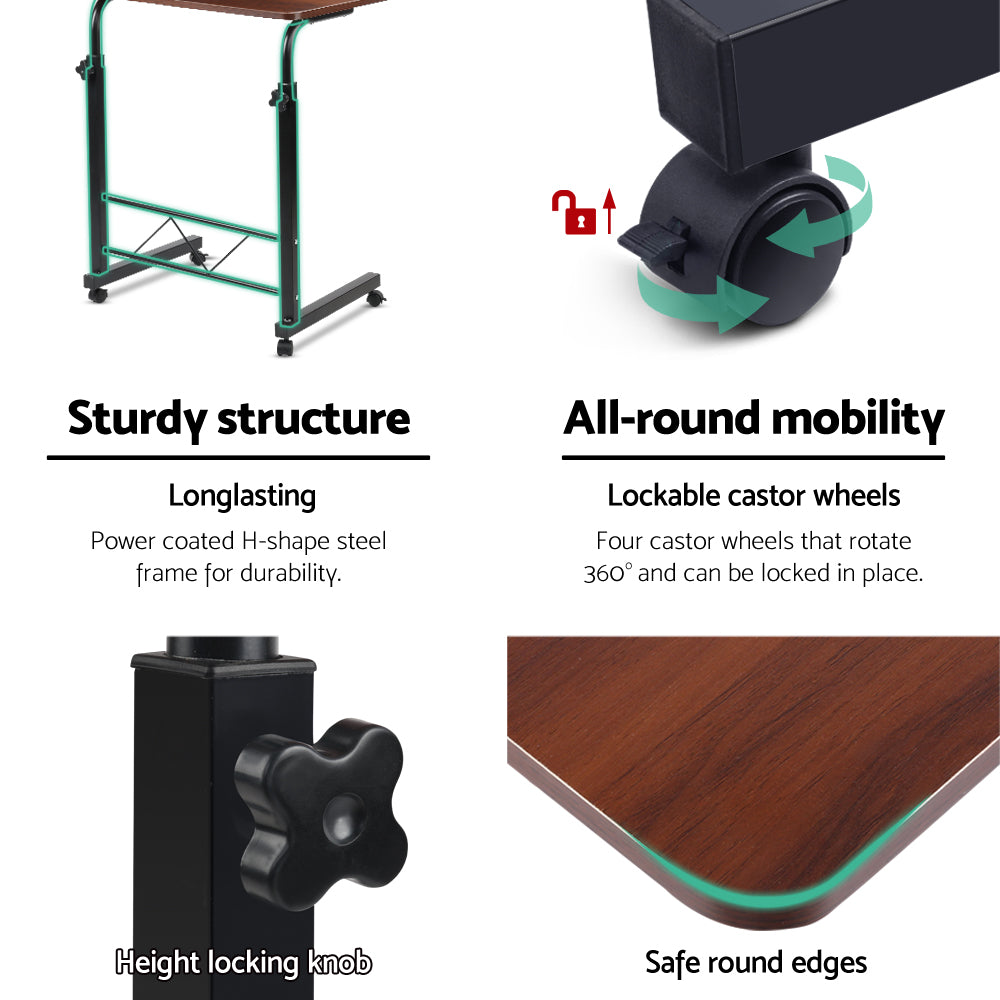 Marlook Laptop Desk Table Adjustable 60CM Dark Wood