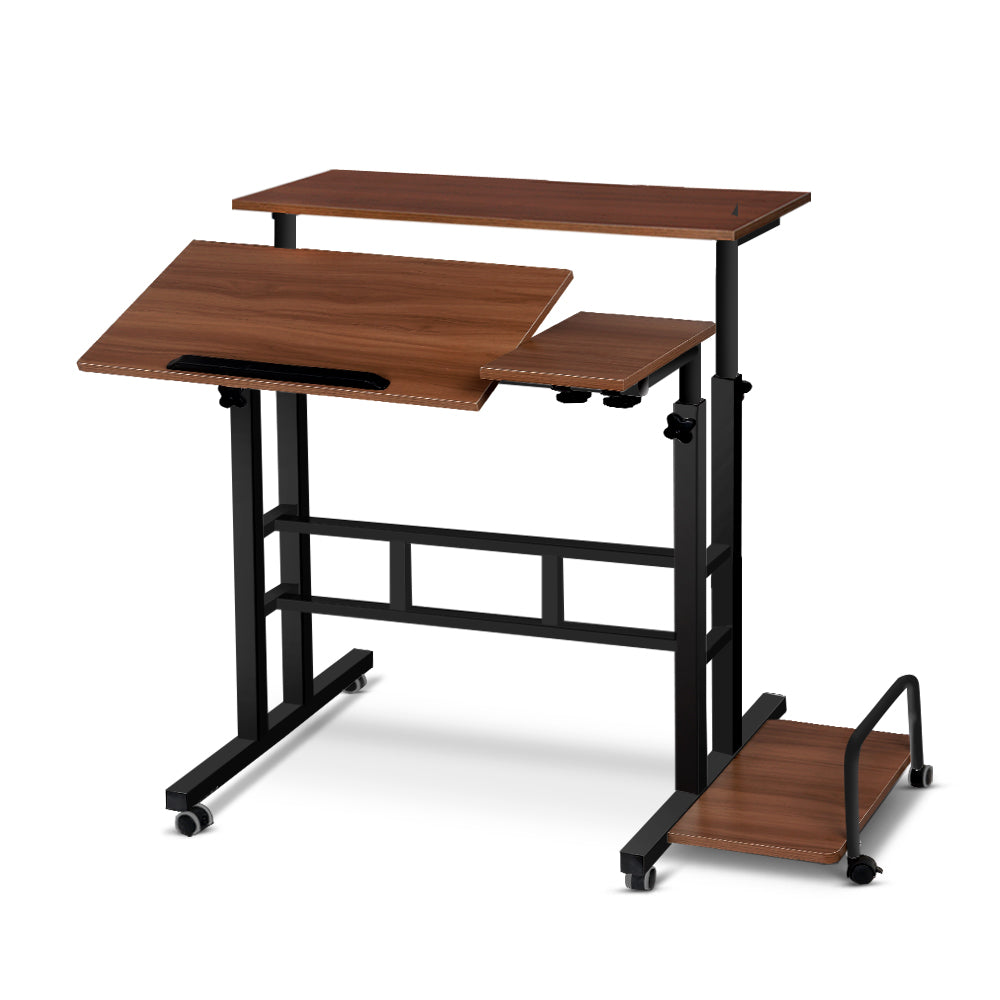 Marlook Laptop Desk Table Adjustable Dark Wood 80CM