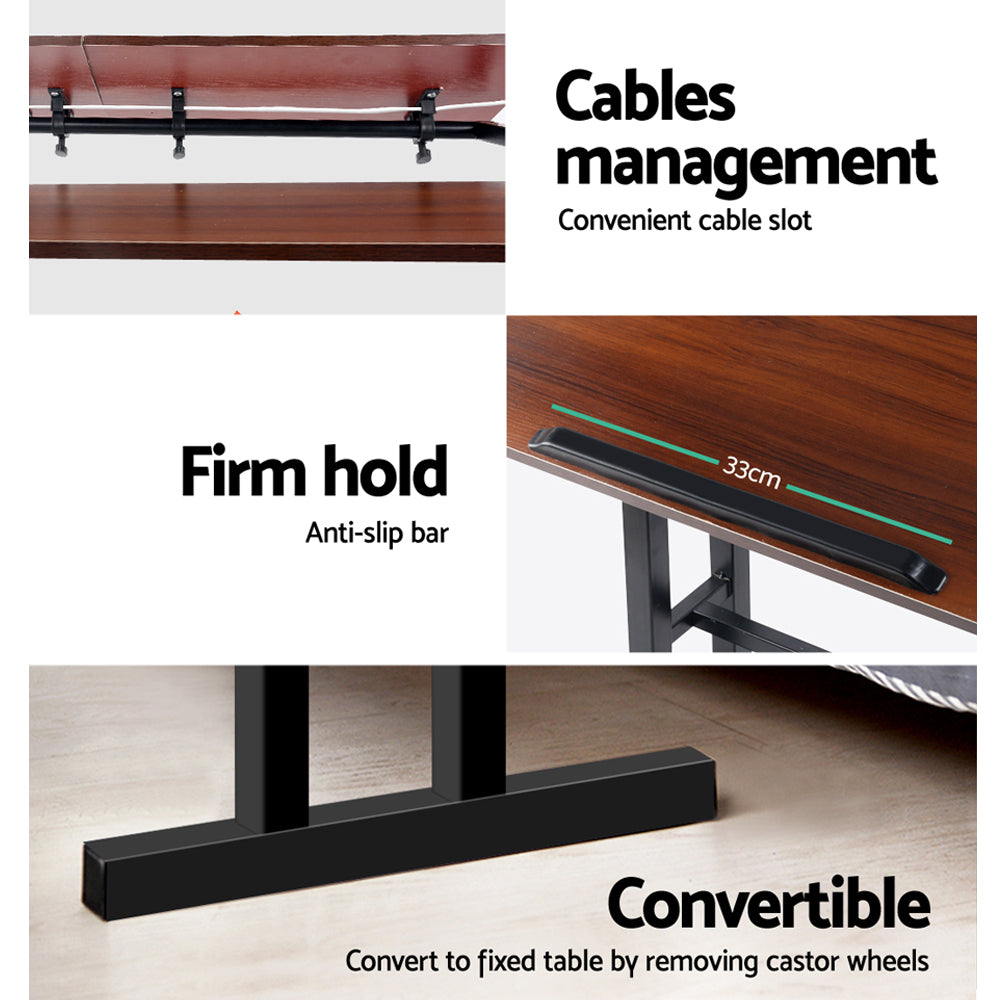 Marlook Laptop Desk Table Adjustable Dark Wood 80CM