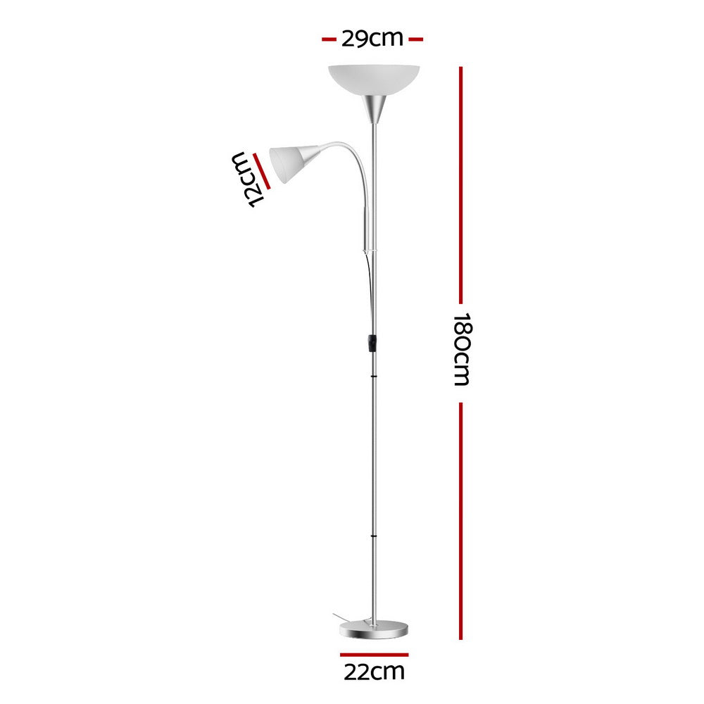 Marlook Floor Lamp Mother and Child Modern Home Living Room Office Reading Silver