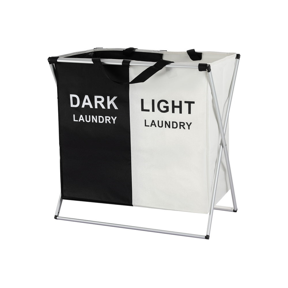 Marlook Laundry Basket Hamper Large Foldable Washing Clothes Storage 2 Sections