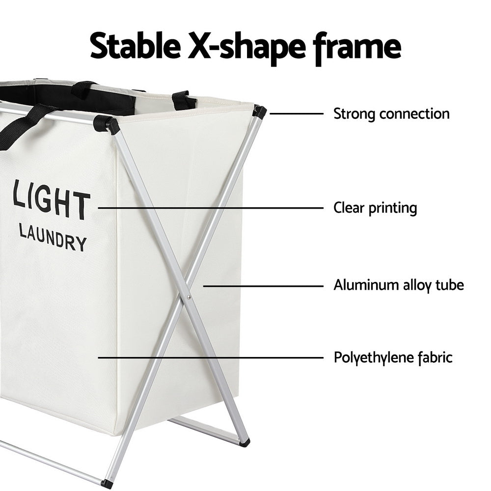 Marlook Laundry Basket Hamper Large Foldable Washing Clothes Storage 2 Sections