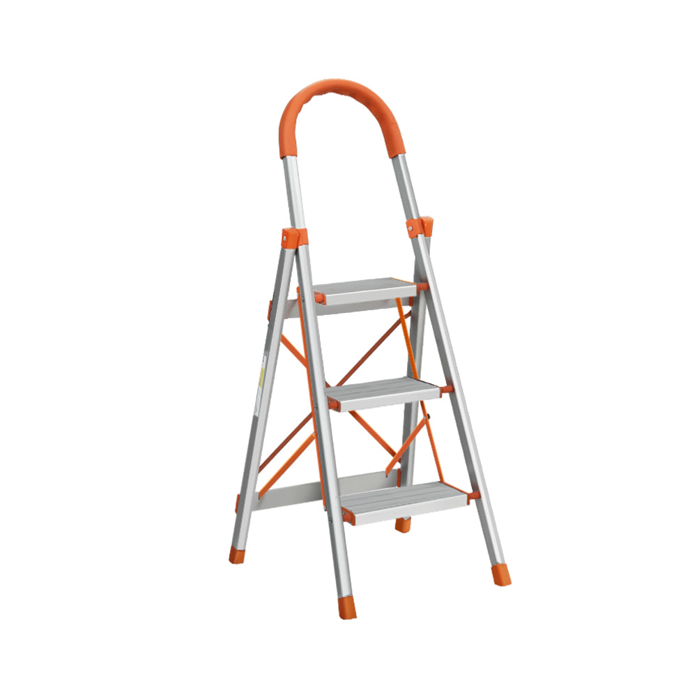 Marlook 3 Step Ladder Multi-Purpose Folding Aluminium Light Weight Non Slip Platform