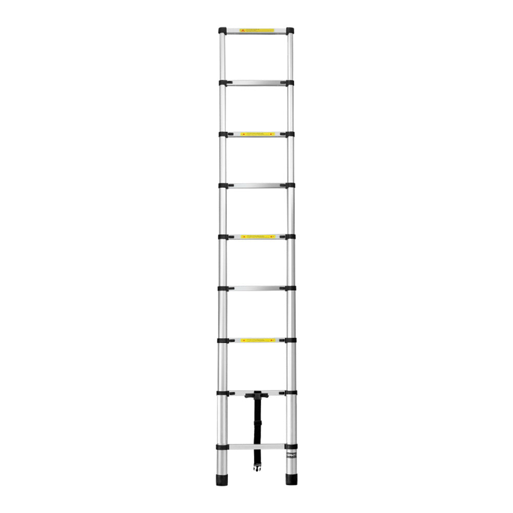 Marlook 2.6M Telescopic Ladder Aluminium Extension Extendable Steps Adjustable Height