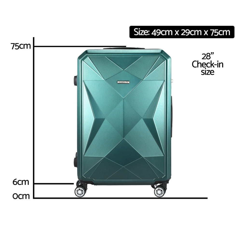 Marlook 28" 75cm Luggage Trolley Travel Suitcase Carry On Storage TSA Hardshell Atrovirens