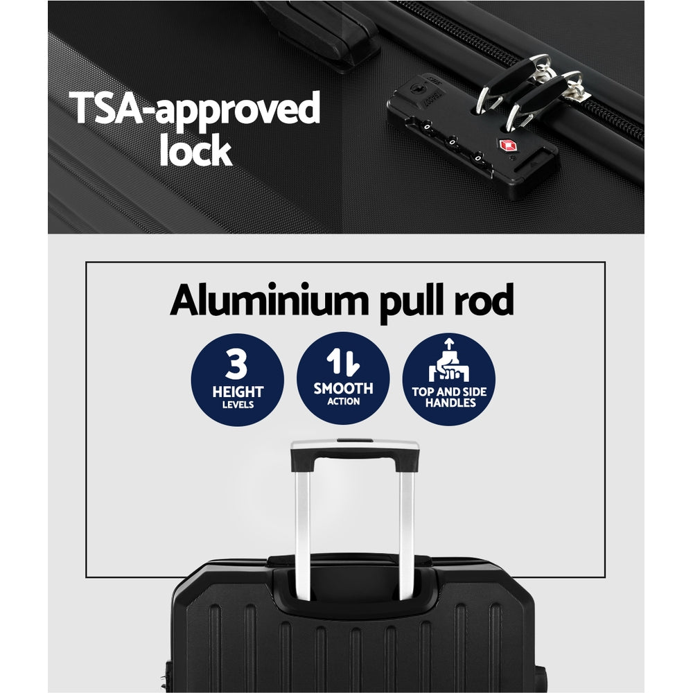 Marlook 28" 75cm Luggage Trolley Travel Suitcase Carry On Storage TSA Hardshell Black