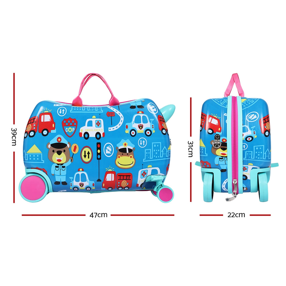 Marlook 17" Kids Ride On Luggage Children Suitcase Trolley Travel Car