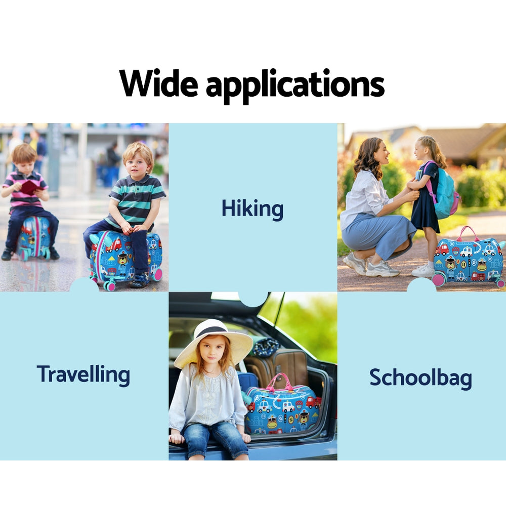 Marlook 17" Kids Ride On Luggage Children Suitcase Trolley Travel Car
