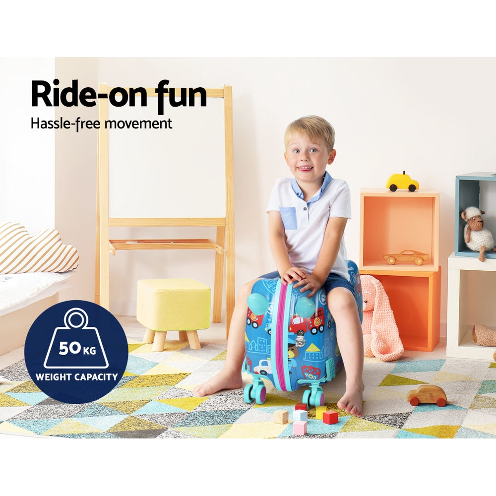 Marlook 17" Kids Ride On Luggage Children Suitcase Trolley Travel Car