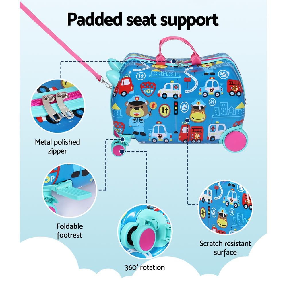 Marlook 17" Kids Ride On Luggage Children Suitcase Trolley Travel Car