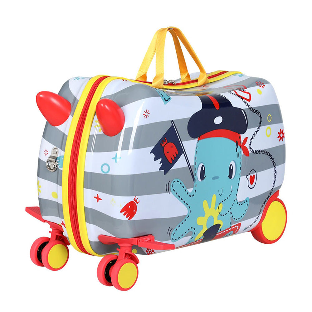Marlook 17" Kids Ride On Luggage Children Suitcase Trolley Travel Octopus