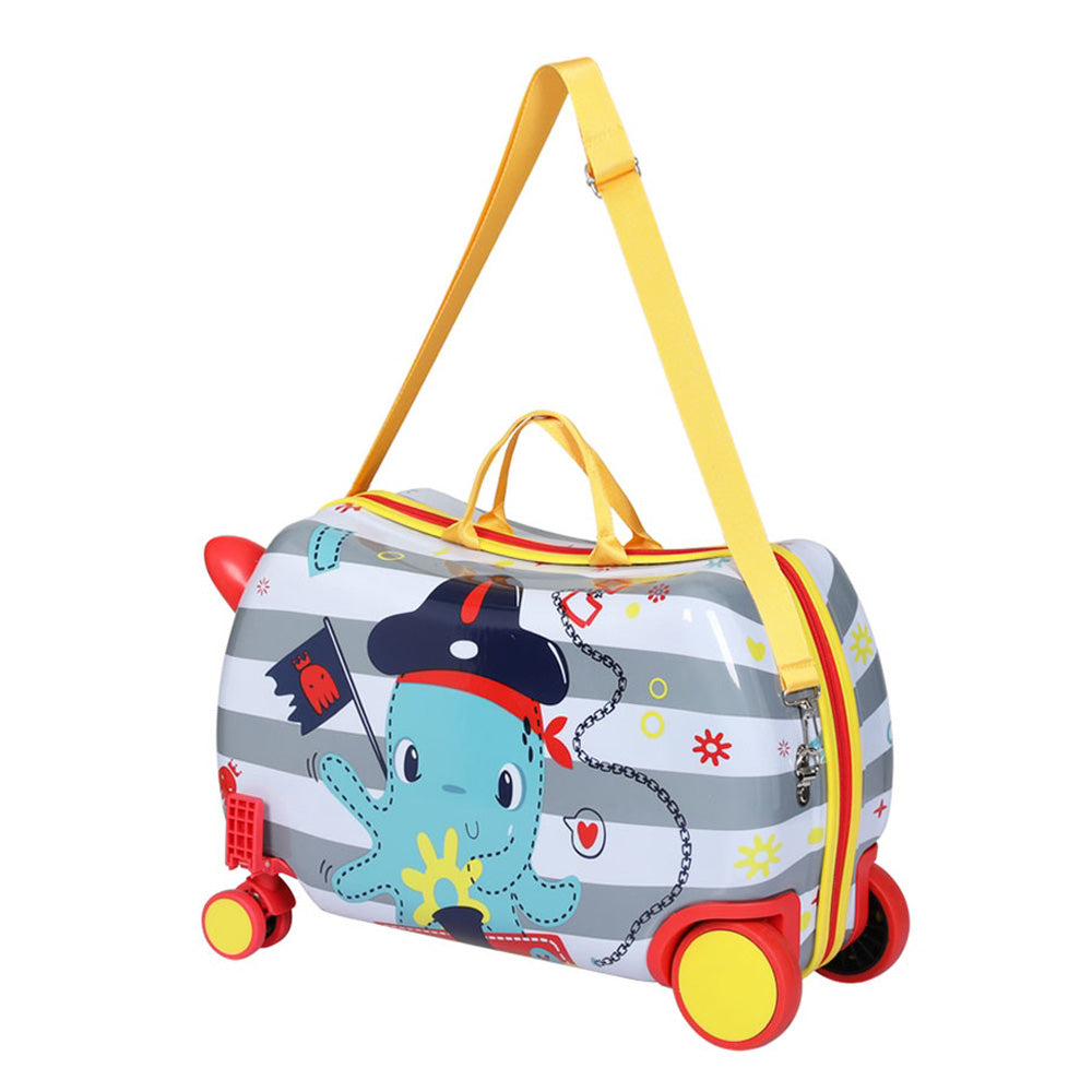 Marlook 17" Kids Ride On Luggage Children Suitcase Trolley Travel Octopus