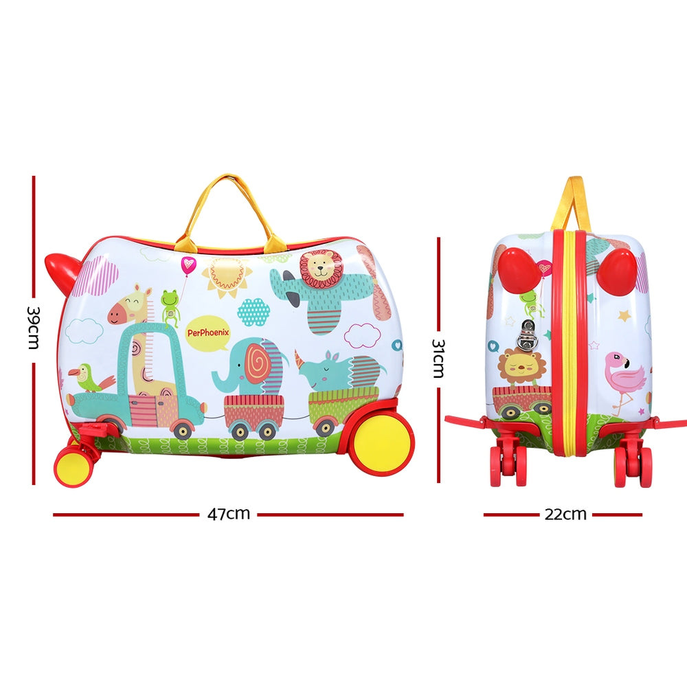 Marlook 17" Kids Ride On Luggage Children Suitcase Trolley Travel Zoo